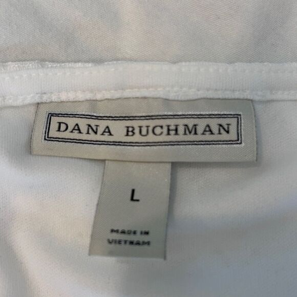 Dana Buchman White Eyelet Minimalist Crew Neck Sleeveless Mini Dress Size Large - Picture 2 of 8
